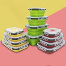 Axyaa Foldable Silicone Lunch Box Set - Microwave Safe & Portable