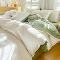 Axyaa Modern Minimalist Duvet Cover Bedding Sets, All Season Comfort, Solid Color