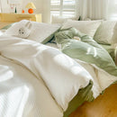 Axyaa Modern Minimalist Duvet Cover Bedding Sets, All Season Comfort, Solid Color