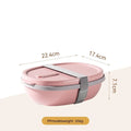 Axyaa Two-Compartment Portable Lunch Box with Detachable Salad Cup.