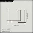 Axyaa Modern Minimalist Linear Pendant Light: Stylish Nordic Chandelier for Living Room & Restaurant.