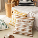 Axyaa Stripe Cushion Cover 45x45cm - Yellow Brown Green Black - Home Decor Pillow Cover