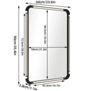 Axyaa Large Rectangular Frameless Vanity Mirror with Antique Golden Metal Tube Edge