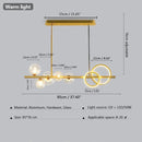 Axyaa Glass Bubble Pendant Lamp Black Gold LED Chandelier Light