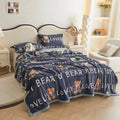 Axyaa Panda Print Milk Velvet Queen Size Blanket - Soft & Warm Flannel Sofa Throw