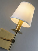 Axya Industrial Bathroom Mirror Wall Lamp White Textile Shade