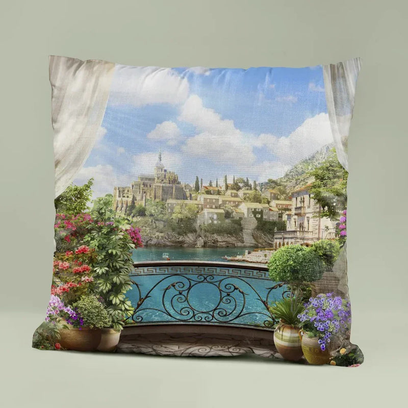 Blue Ocean Seascape Pillow Cover for Home Sofa Decor with Axyaa Brand