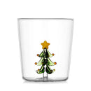 Axyaa 3D Christmas Glass Mug Cup - Snowflake Tree Snowman Design