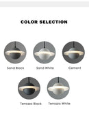 Axyaa Moon Planet Design Cement Pendant Light with G9 LED for Modern Dining Room