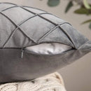 Axyaa Dark Gray Velvet Plaid Pillowcases - Nordic Home Decor Sofa Cushion Cover