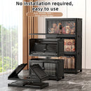 Axyaa Foldable Multi-Layer Storage Box with Double Doors: Organize Drinks, Snacks, Toys, and Daily Items