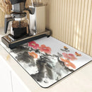 Silicone Coasters Set with Plant Ink Painting Pattern for Coffee Cups by Axyaa