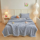 Axyaa Cartoon Bear Velvet Blanket: Soft Coral Fleece Throws for Sofa, Single/Double Size