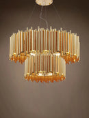 Axyaa Pipe Organ Staircase Pendant Light: Modern Chandelier LED Grand Hanging Lamp