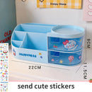 Axyaa Desktop Organizer Drawer, Transparent Plastic Multifunction Pen Holder Cute Design