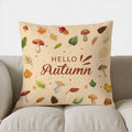 Autumn Leaves Patterned Throw Pillow Cover by Axyaa
