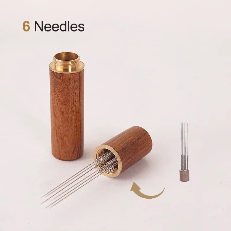Axyaa Stainless Steel Espresso Stirrer Wood Handle Barista Tool