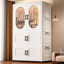 Axyaa Double-Door Foldable Wardrobe with Wheels - Spacious Magnetic Storage for Clothes/Quilts