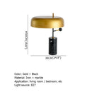 Axyaa Black Marble Art Desk Lamp for Home and Office LED Lighting