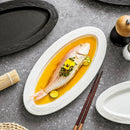 Axyaa Ceramic Oval Fish Plate - High-grade Restaurant Tableware