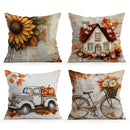 Autumn Harvest Decorative Pillow Cover Set by Axyaa for Sofa, Bedroom, Car