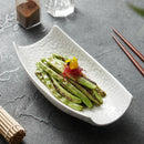 Axyaa Ceramic Vegetable Salad Bowl Boat Shaped White Restaurant Dessert Bowl