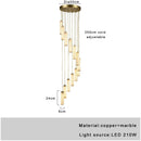Axyaa Marble Chandeliers: Led Dimmable for Circular Staircase, Villa Decor & Home Luxury