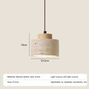 Axyaa Yellow Travertine Pendant Lamp for Bedroom, Dining, Bar - Wabi-sabi Style LED