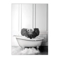 Nordic Elephant Giraffe Bathtub Wall Art Canvas by Axyaa