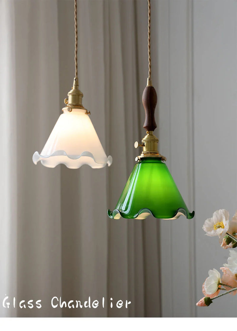 Axyaa Scandinavian Brass Chandelier: Modern Luxury Glass Hanging Lamp