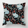 Axyaa Linen Fox Sofa Cushion Cover 50x50 Square Home Décor Pillowcase
