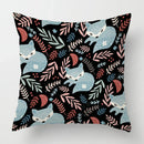 Axyaa Linen Fox Sofa Cushion Cover 50x50 Square Home Décor Pillowcase