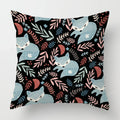 Axyaa Fox Linen Square Cushion Cover 50*50 for Sofa Décor