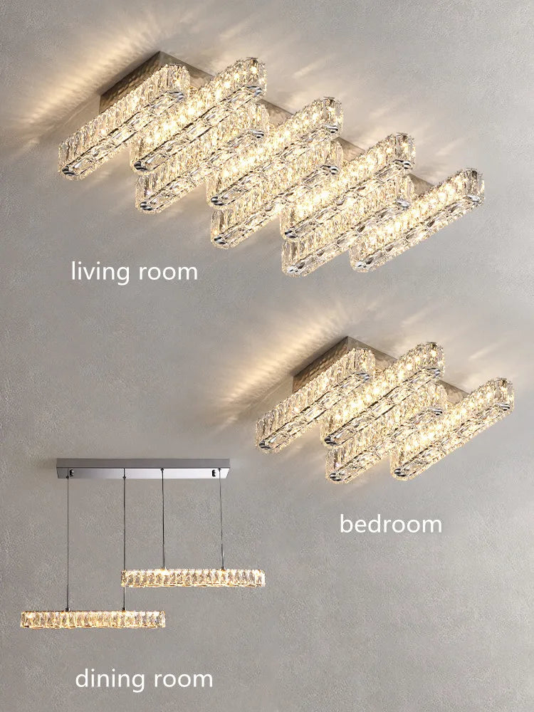 Axyaa Crystal Ceiling Chandelier Light for Home Decor Lighting