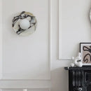 Axyaa Luxury Stone White Glass Ball LED Wall Lamp