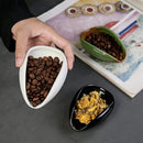 Axyaa Ceramic Coffee Weighing Tray: Tea Dispenser & Bean Display Tray for Coffee Accessories