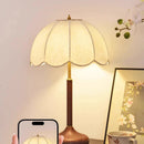 Axyaa Wooden Table Lamp LED Fabric Shade Office Bedroom Decor Light