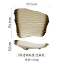 Axyaa Large Ceramic Japanese Sushi Plate: Retro Specialty Tableware