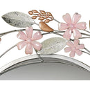 Axyaa Pink Wildflower Round Floral Wall Mirror 33" Diameter