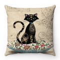 Axyaa Cartoon Cat Pattern Sofa Cushion Covers - Lovely Animal Pillowcase