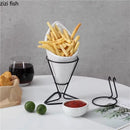 Axyaa French Fries Rack Set with Sauce Dish, Snack Display Stand, Molecular Cuisine Tableware