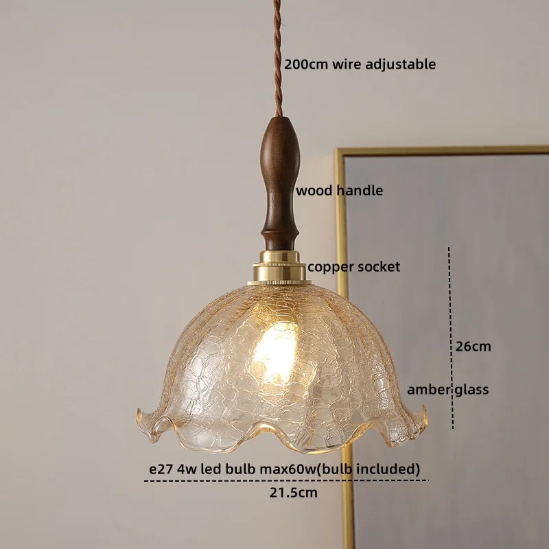Axyaa Fabric Copper LED Pendant Lights, E14 Nordic Hanging Lamp for Home Decor
