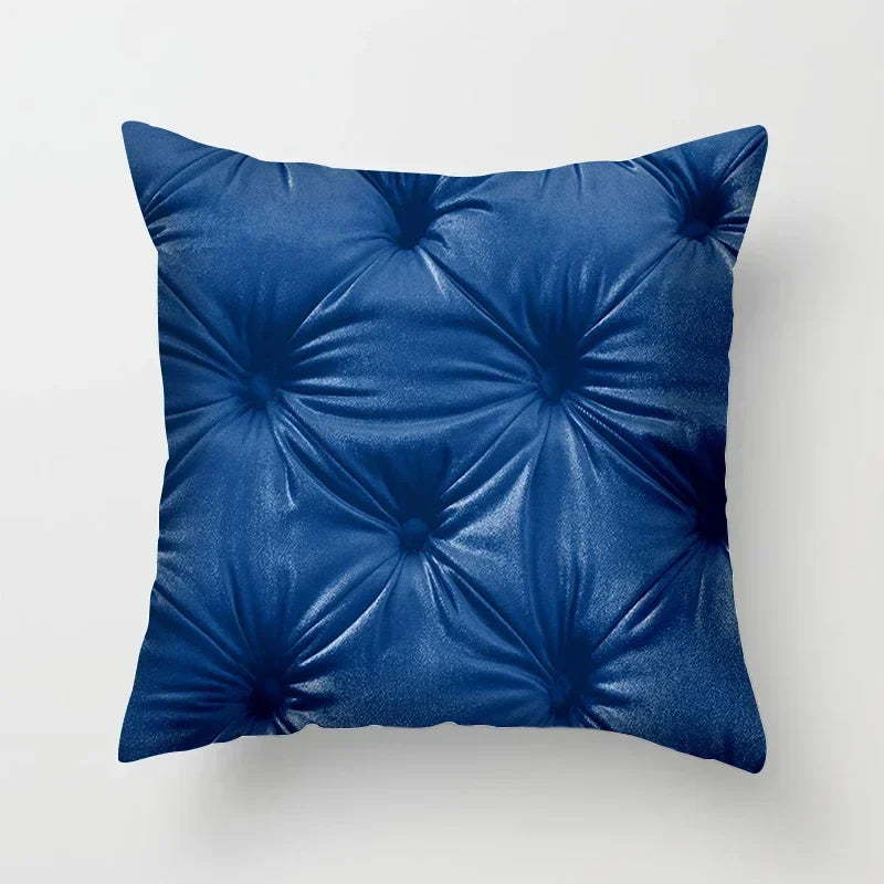 Blue Pattern Cushion Cover 45*45cm Pillowcase for Bedroom Sofa Home Decor by Axyaa