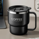 Axyaa Double Wall Stainless Steel Coffee Cup with Handle - Leak-proof Insulated Mug