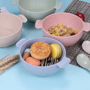 Axyaa Kids Wheat Straw Bowl and Spoon Set 8-Piece Multicolor Tableware