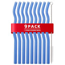 Axyaa Glass Wavy Straws Set - Eco-Friendly Reusable Colorful Drinking Straws