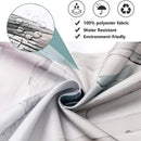 Axyaa Watercolor Eucalyptus Shower Curtain with Floral Pattern - Set of Hooks