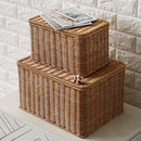 Axyaa Rattan Laundry Basket with Lid - Plus Size Home Organizer for Wardrobe