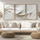 Axyaa Minimalist Beige Wave Abstract Wall Art Prints for Modern Home Decor