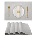 Axyaa Cotton Linen Table Mat Set - Non-Slip Kitchen Dining Placemats Home Decor